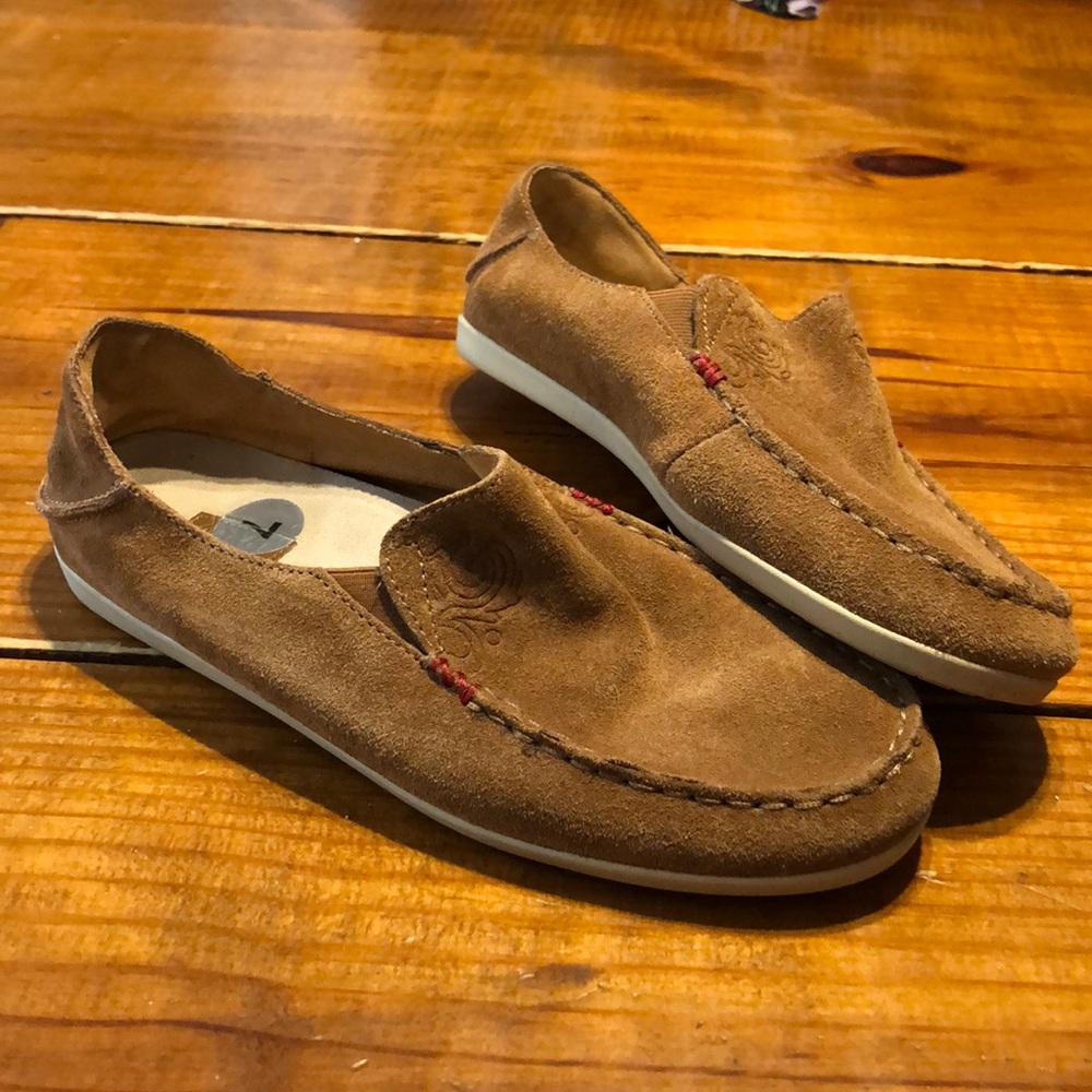OluKai brown suede leather shoes, size 7
